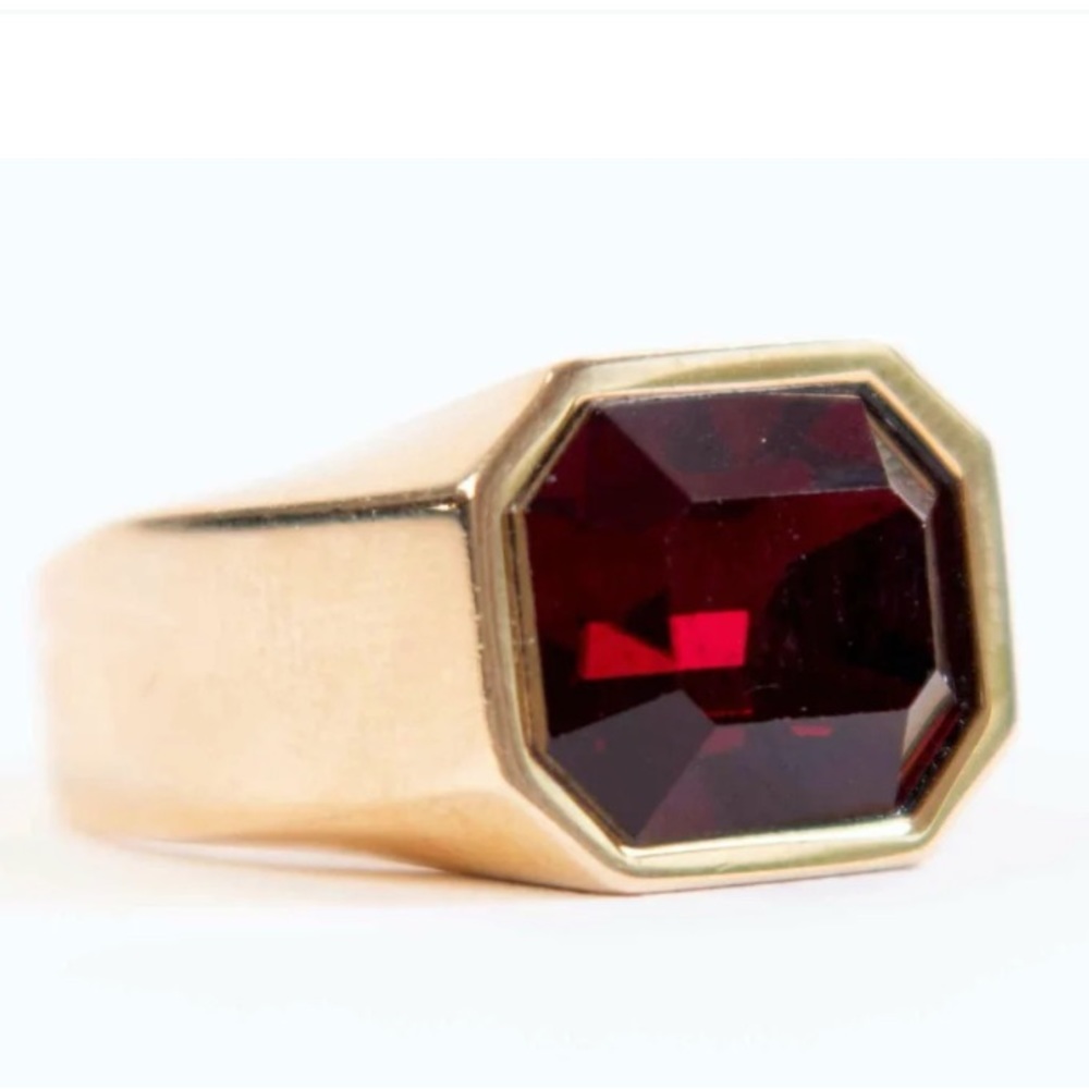 Short & Suite Chunky Gem Ring In Ruby, Size 7 - image 8